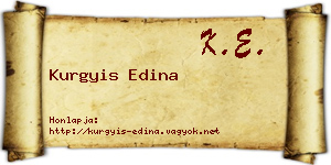 Kurgyis Edina névjegykártya